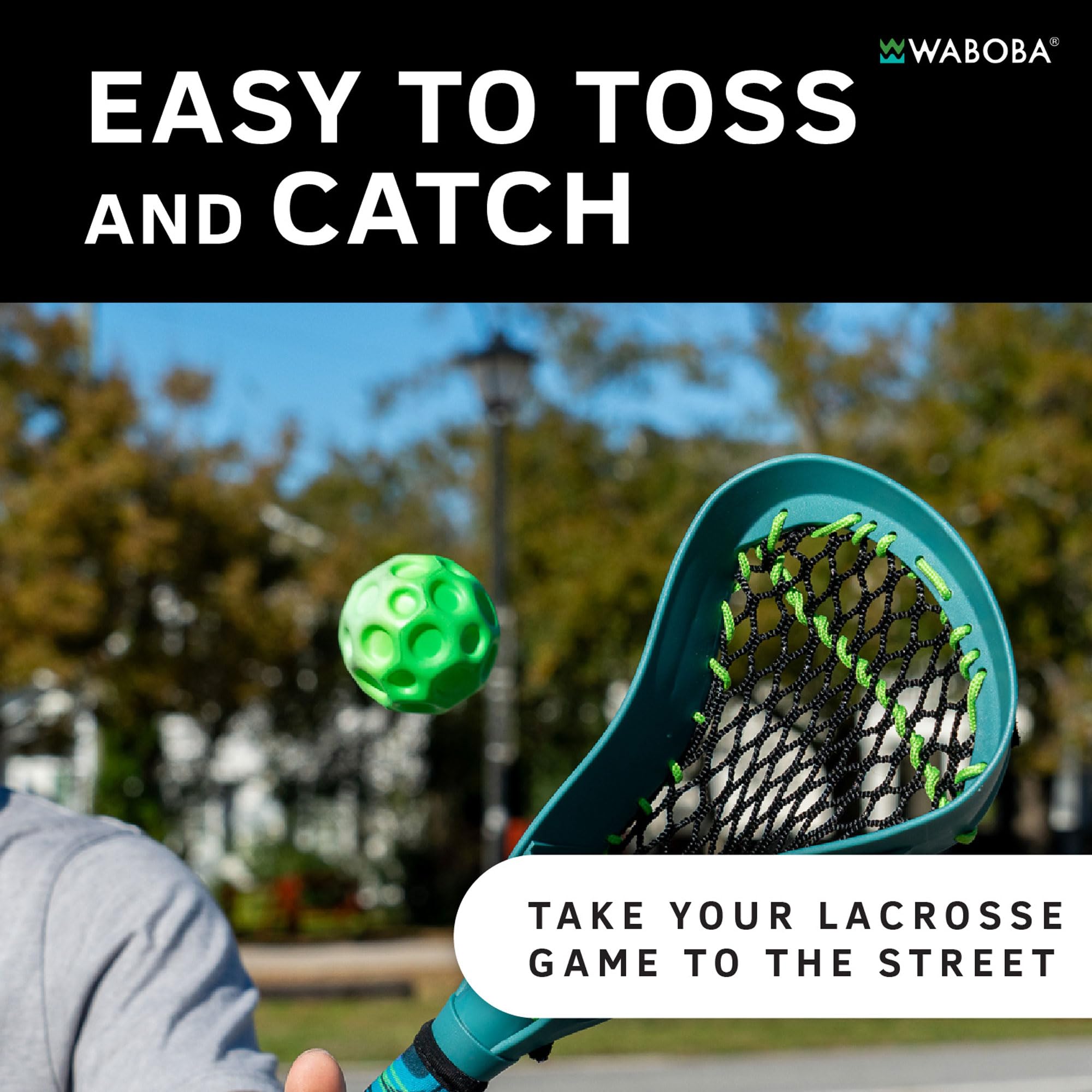 Waboba Mini Lacrosse Sticks, 17" Outdoor Practice Starter Set, Catch Game