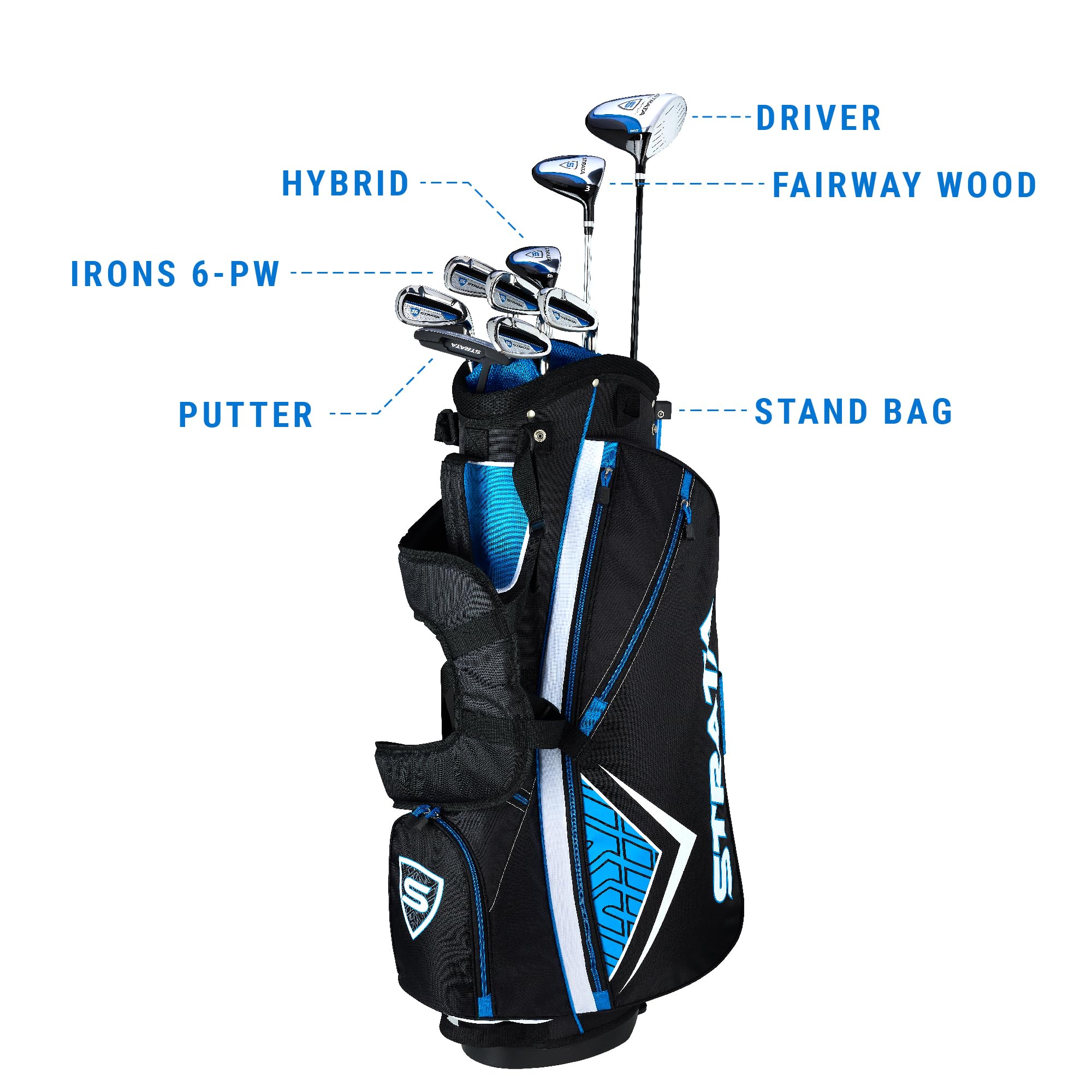 Callaway Golf Men's Strata Complete 12 Piece Package Set (Blue, 12 Piece (Strata), Men;s, Right Hand)