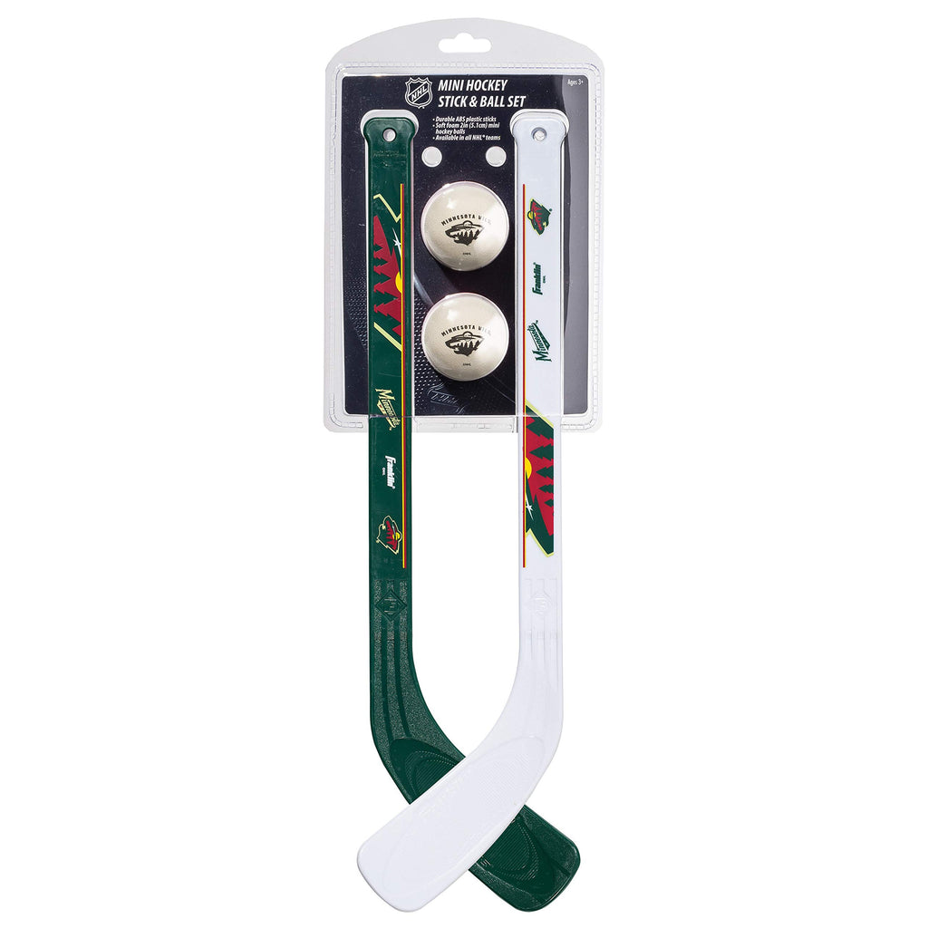 Franklin Sports NHL Minnesota Wild Mini Hockey 2 Piece Player Stick Set