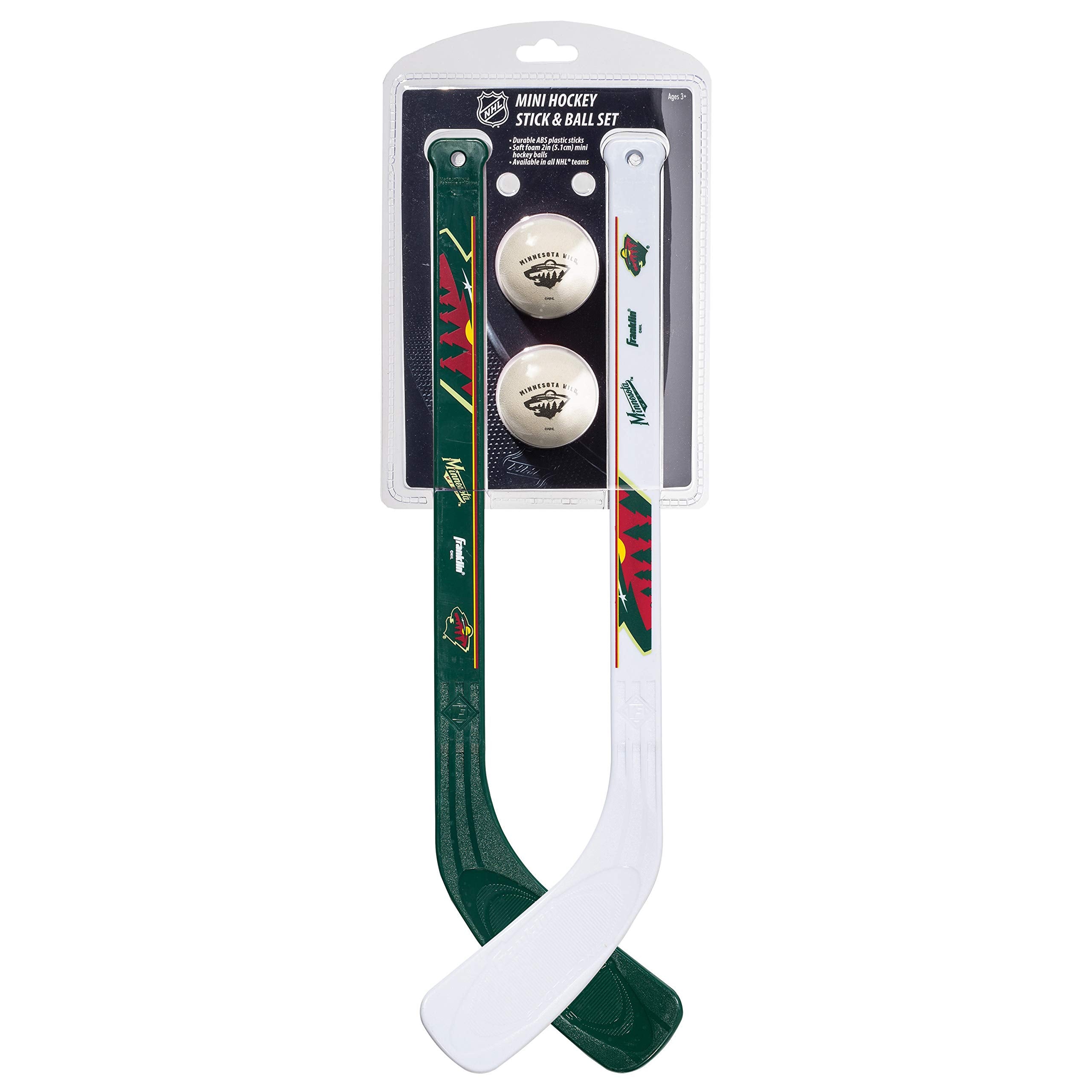 Franklin Sports NHL Minnesota Wild Mini Hockey 2 Piece Player Stick Set