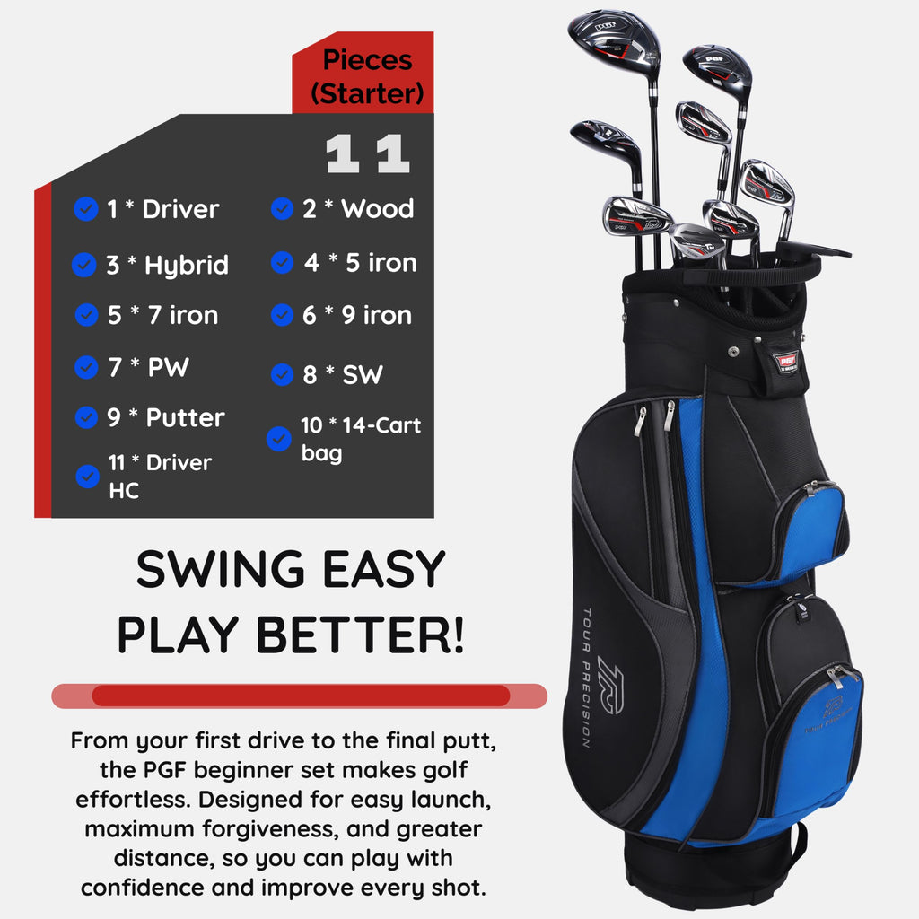 PGF Men's Gold TP Complete Golf Club Package Set [11-Pieces] [Hand: Right] [Length: Standard]