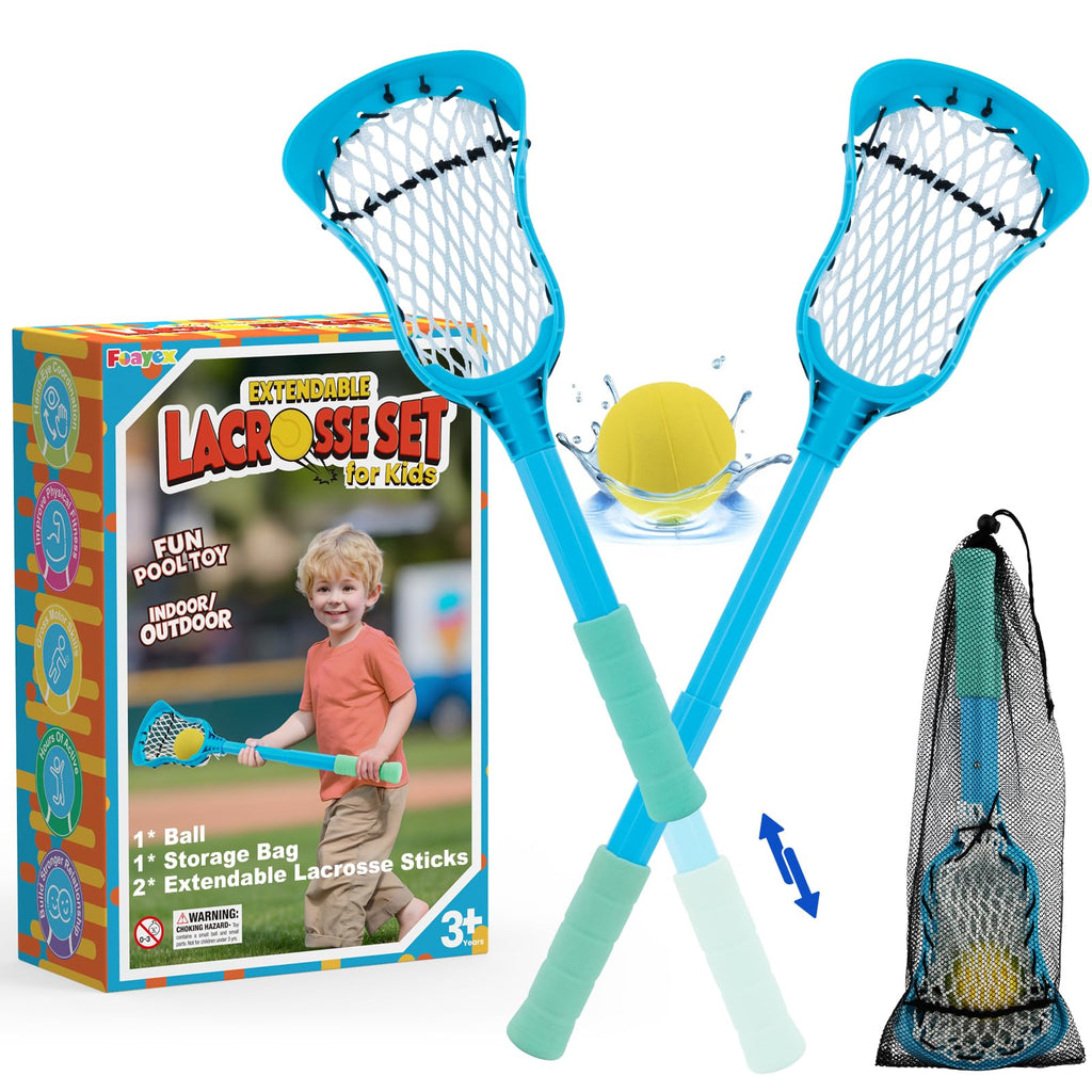 Foayex Adjustable Mini Lacrosse Sticks Set Kids Outdoor Toys Ages 3-8
