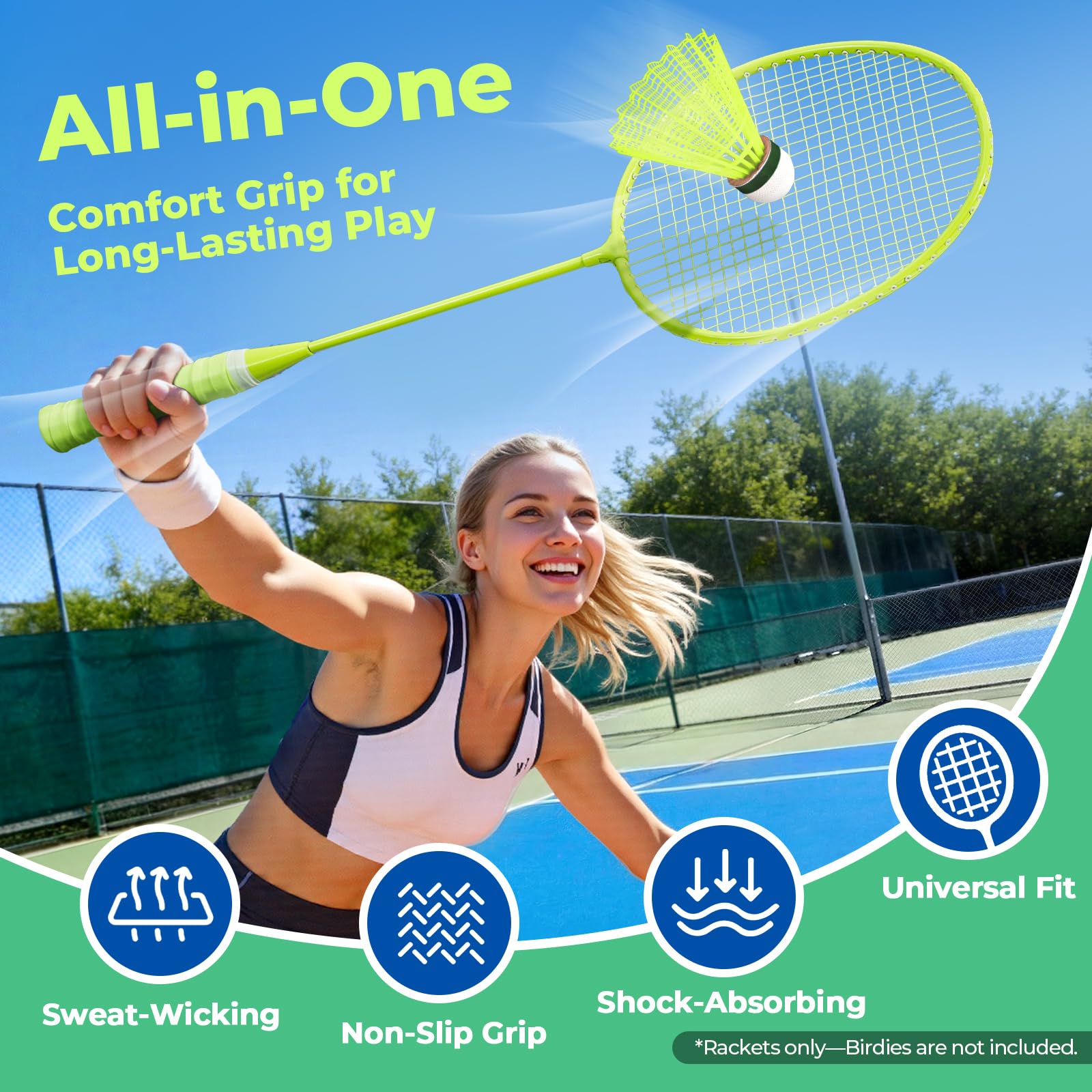 AboveGenius Lightweight Badminton Set, 2 Rackets