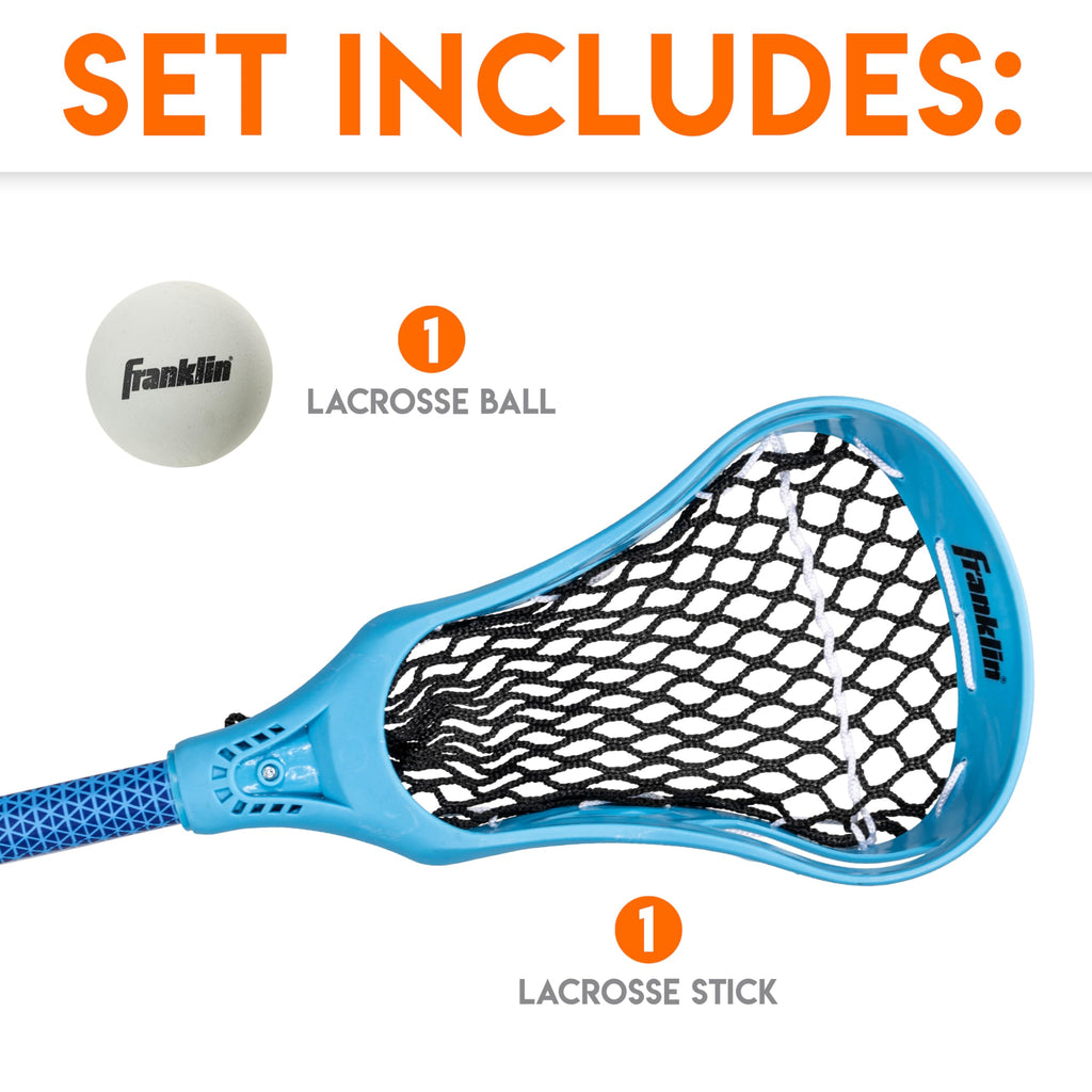 Franklin Sports Future Champs Youth Lacrosse Stick + Ball Set - Blue
