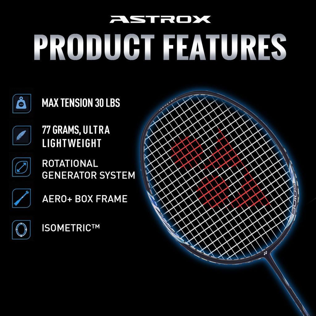 YONEX Astrox Lite 27i Graphite Strung Badminton Racket with Full Racket Cover (Blue) | for Intermediate Players | 77 Grams | Maximum String Tension - 30lbs