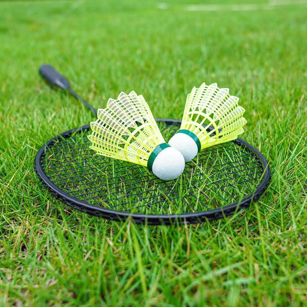 AboveGenius Lightweight Badminton Set, 4 Rackets with 6 Nylon Birdies