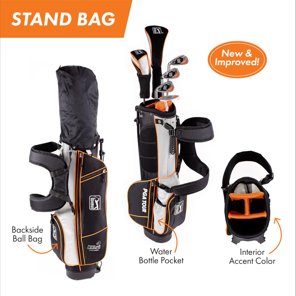 PGA Tour Youth Golf Club Set – 10-Piece Right-Handed Kids Golf Set for Ages Ages 12-17 (5’2”-5’10”) – Beginner Junior Golf Clubs with Lightweight Stand Bag, Mallet Putter, Hybrid, Driver by Golfgen