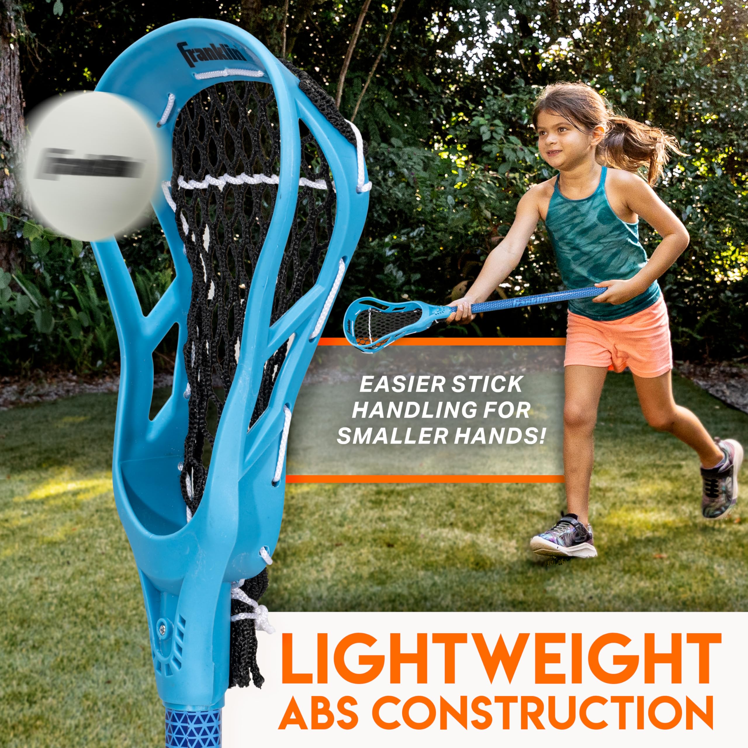 Franklin Sports Future Champs Youth Lacrosse Stick + Ball Set - Blue