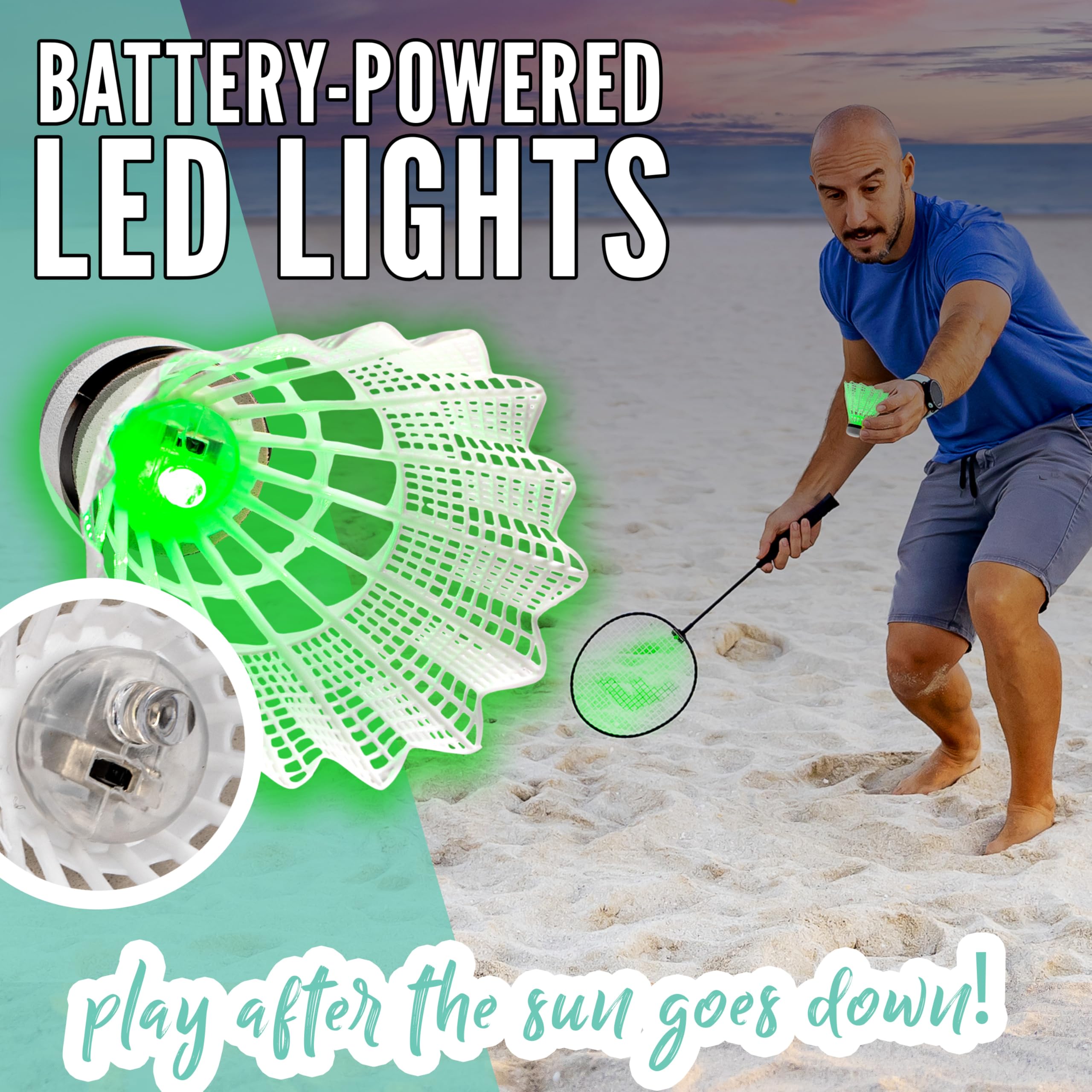 Franklin Sports 2 Player Badminton LED Rackets