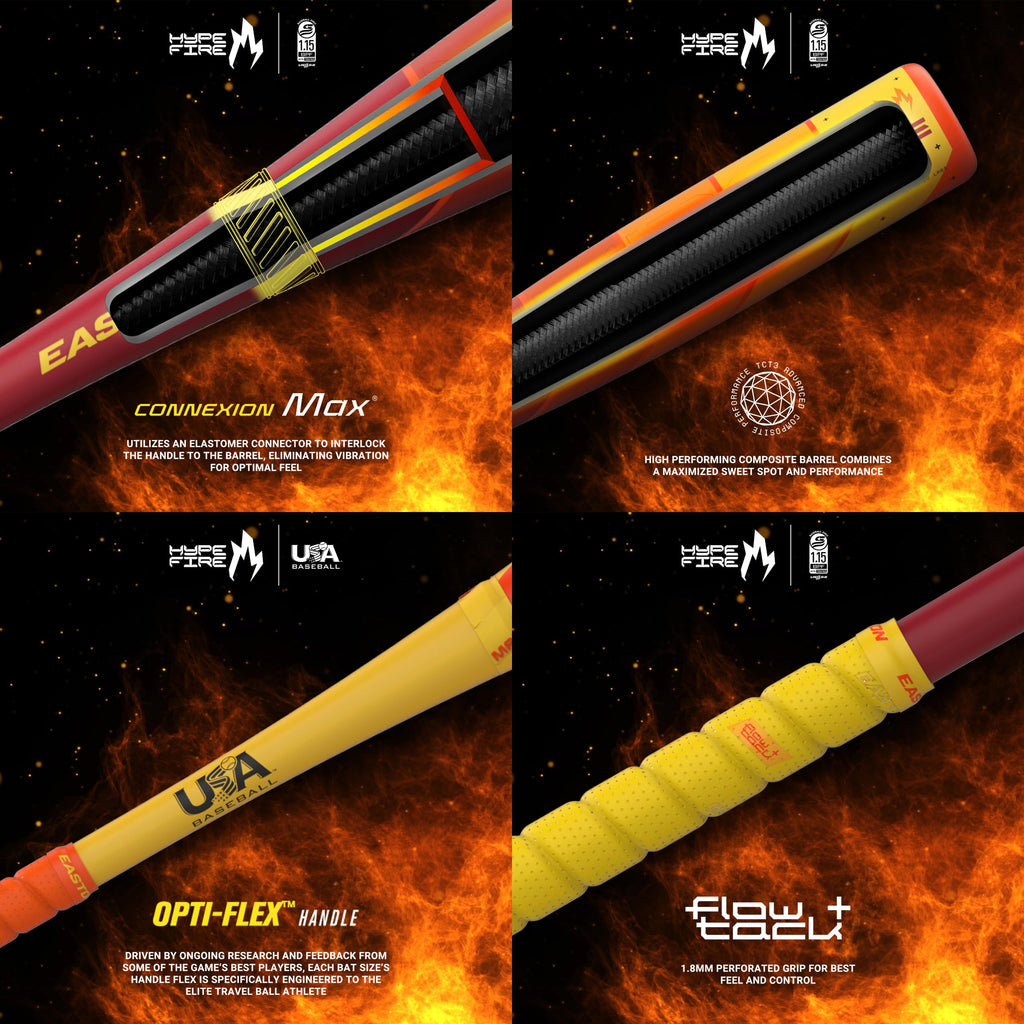 Easton | 2025 | Hype FIRE Baseball Bat | USSSA | -5 Drop | 2 3/4' Barrel | 31 inch