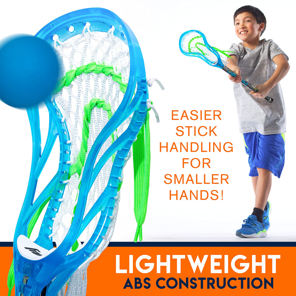 Franklin Sports Venom Youth Mini Lacrosse Stick + Ball Set - 34" - Blue
