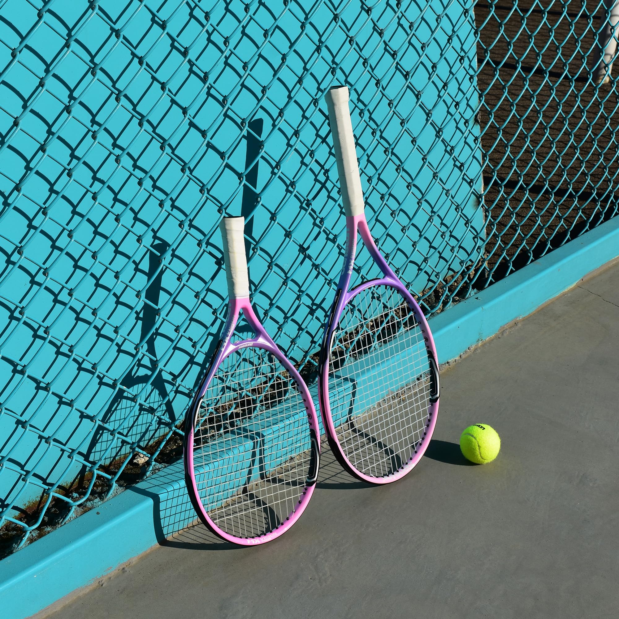 Senston 23" Tennis Racket for Kids Children Boys Girls Tennis Racquets Kids Tennis Racket Pink Color