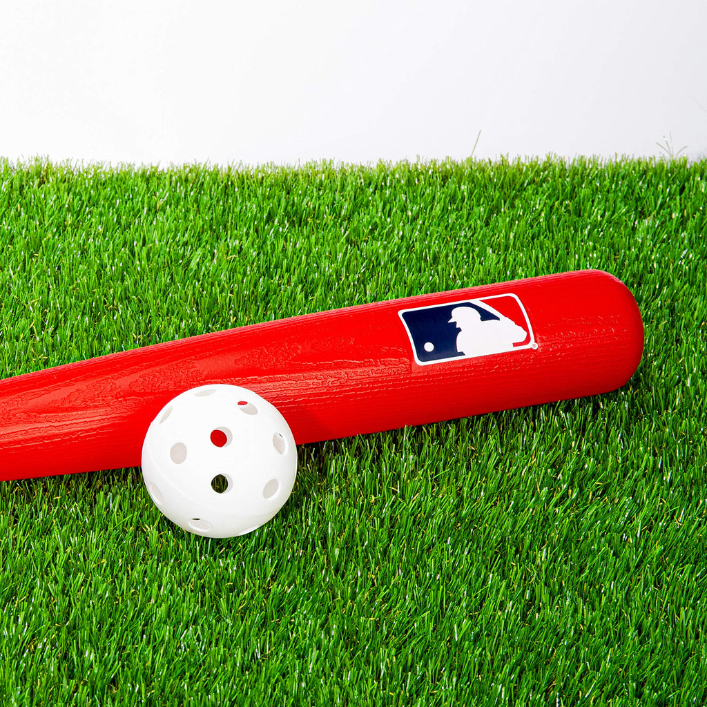 Franklin Sports MLB 30" Authentic Plastic Bat & Ball Set - Red