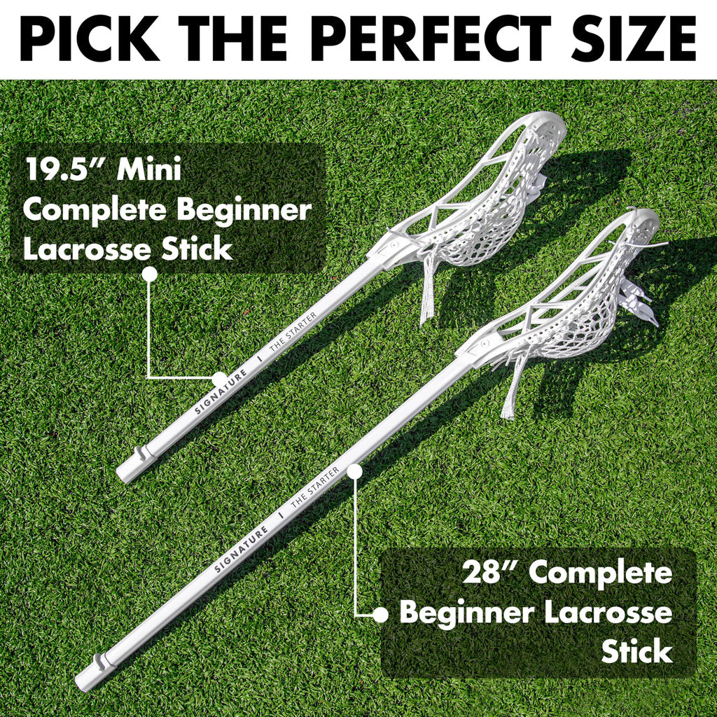 The Starter - 19.5" Mini Complete Lacrosse Stick for Beginners - PVC Plastic Shaft Perfect Fiddle Stick by Signature Lacrosse