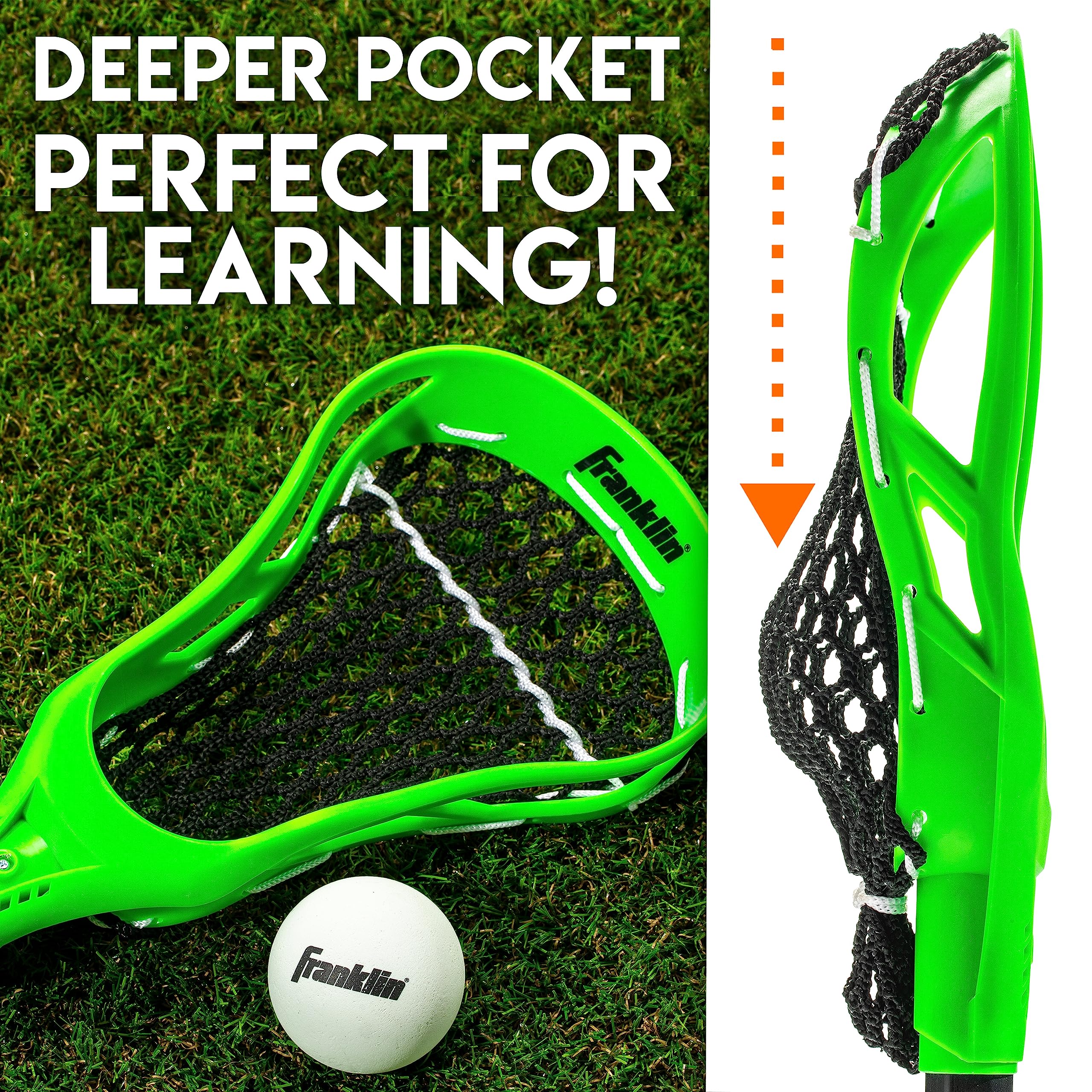 Franklin Sports Future Champs Youth Lacrosse Set - 32 In - Blue + Green