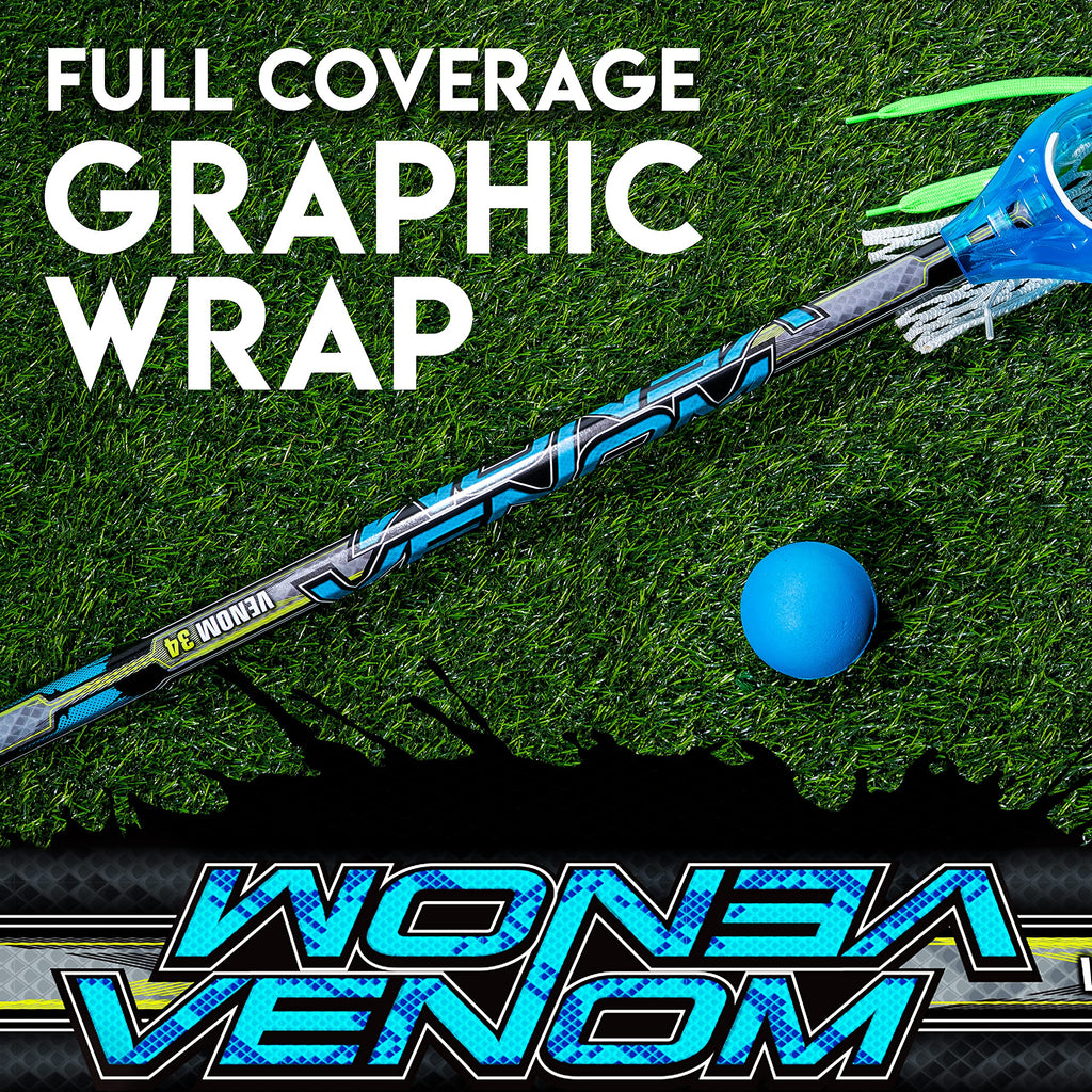 Franklin Sports Venom Youth Mini Lacrosse Stick + Ball Set - 34" - Blue