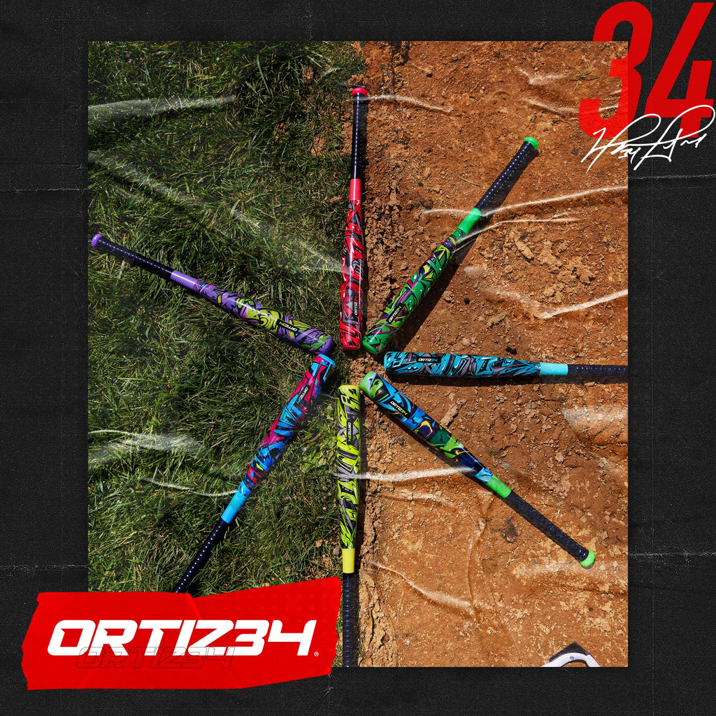 Ortiz34 Grand Slam Set- Graffiti Plastic Bat, 3 Balls, 4 Throw Down (White)